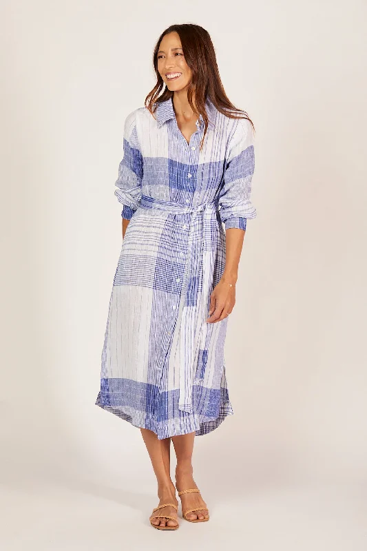 Abbey Linen Shirt Dress in Saori