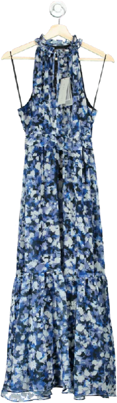 Mint Velvet Blue Abstract Print Maxi Dress UK 12