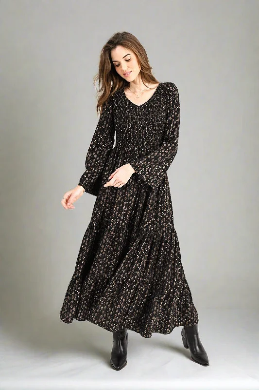 Molly Bracken Woven L/S Maxi Dress Black Jude