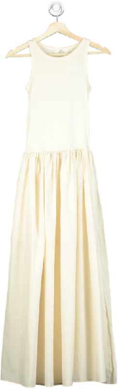 PLN Seoul Cream Sleeveless Maxi Dress