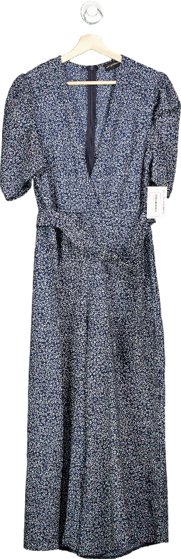 PrettyLittleThing Blue Floral Maxi Dress UK 14