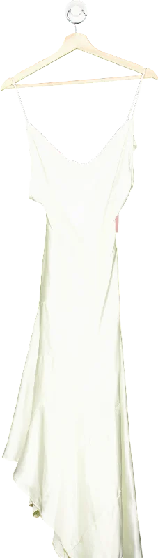 PrettyLittleThing White Tiered Skirt Strappy Maxi Dress UK 8