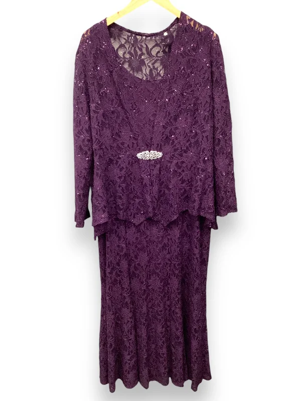 Dress Party Long By Clothes Mentor In Purple, Size: Xl