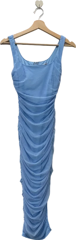 Fashion Nova Blue Ruched Bodycon Dress XS