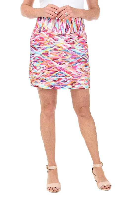 Fuschia Ikat UPF50+ Pull-On Skort