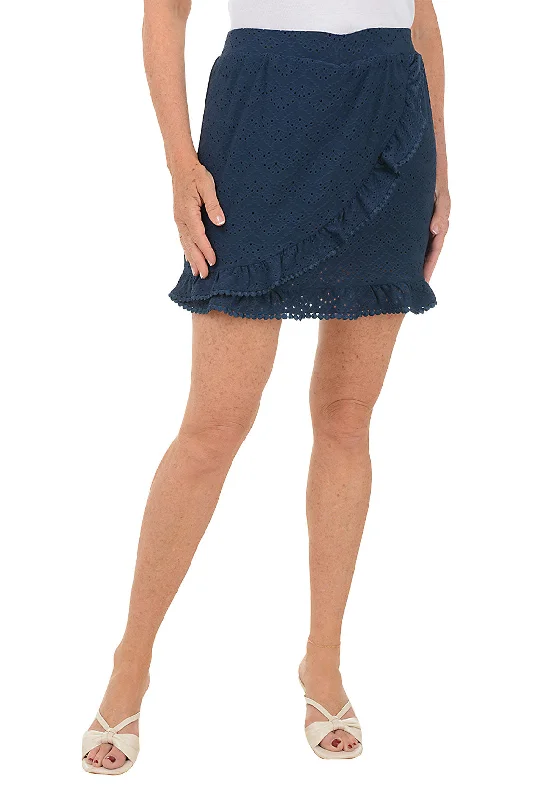 Ruffled Eyelet Pull-On Skort