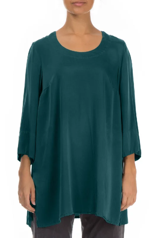 Loose Emerald Silk Tunic