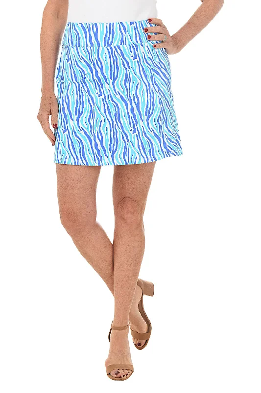 Aqua Zebra UPF50+ Pull-On Skort