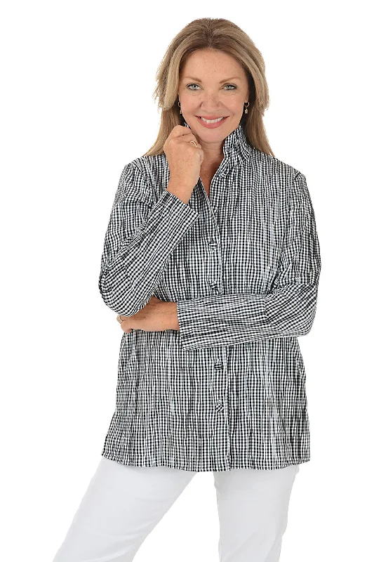 Carolina Crinkle Gingham Shirt Jacket