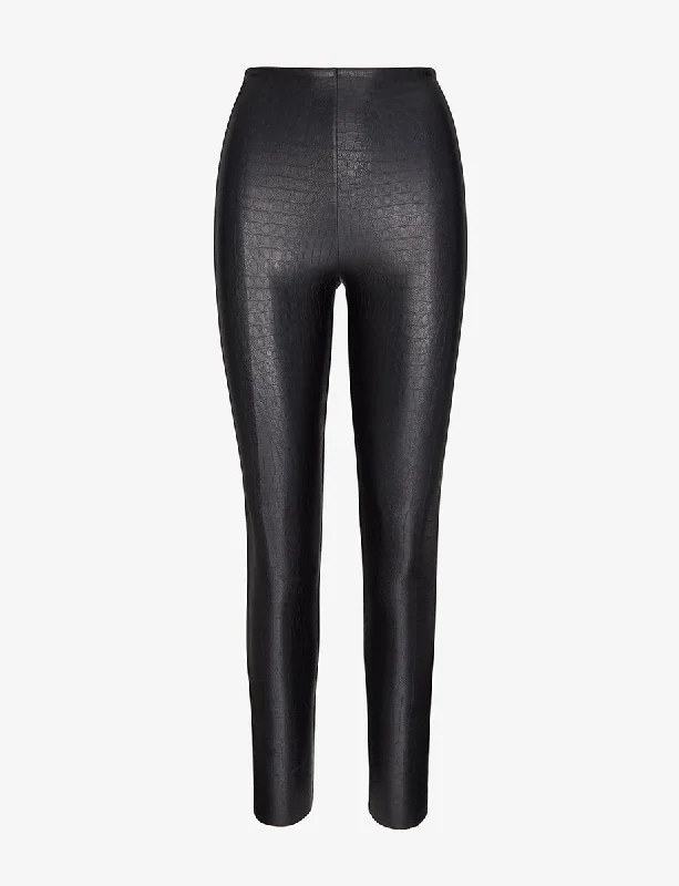 Faux Leather Animal Legging