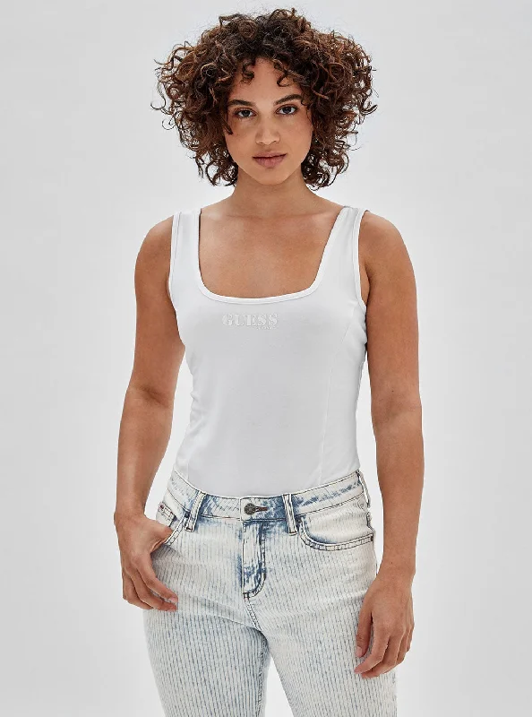 Guess Originals White Harper Bodysuit Top