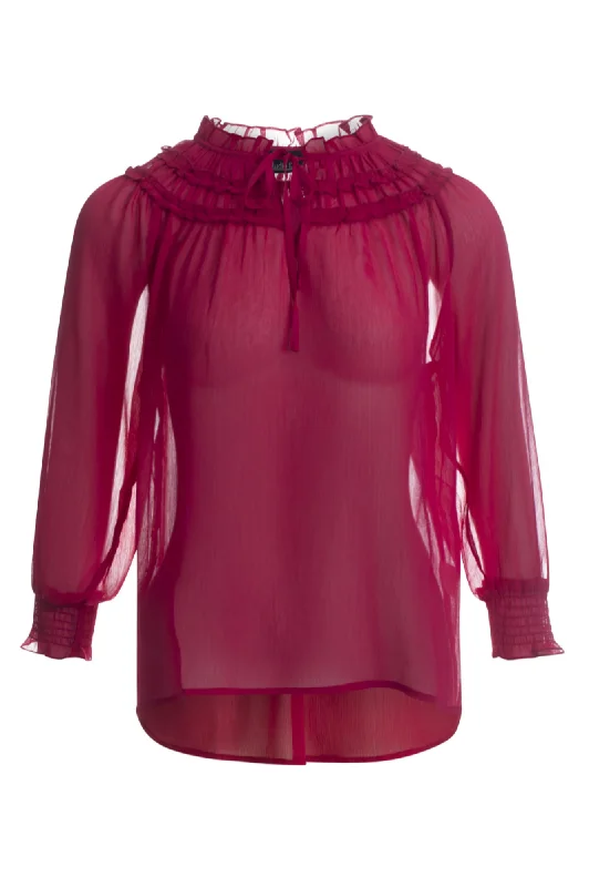 Ruffle trim Top | CERISE | 8541AR