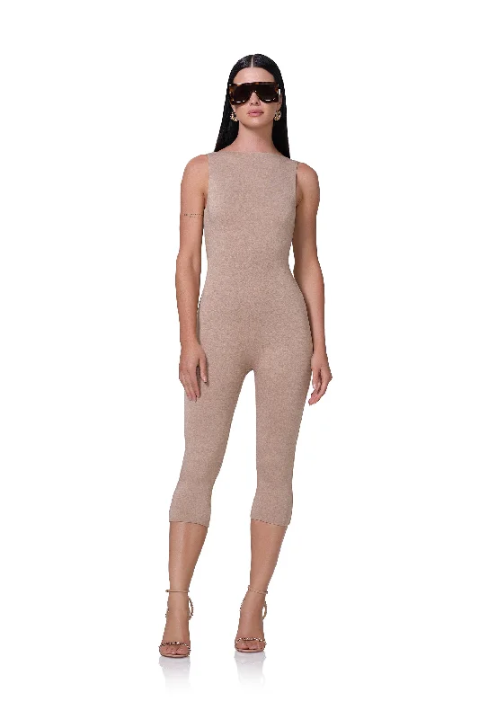 Tahlia Capri Catsuit - Heather Taupe