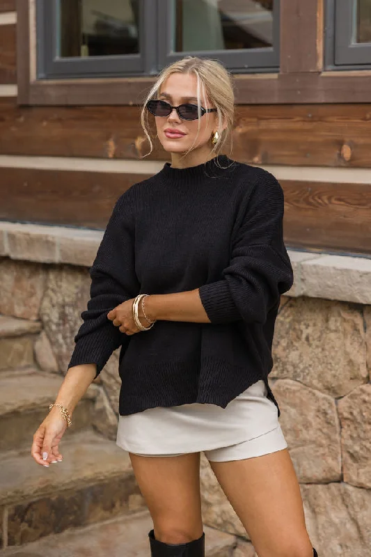 A Great Escape Black Oversized Sweater