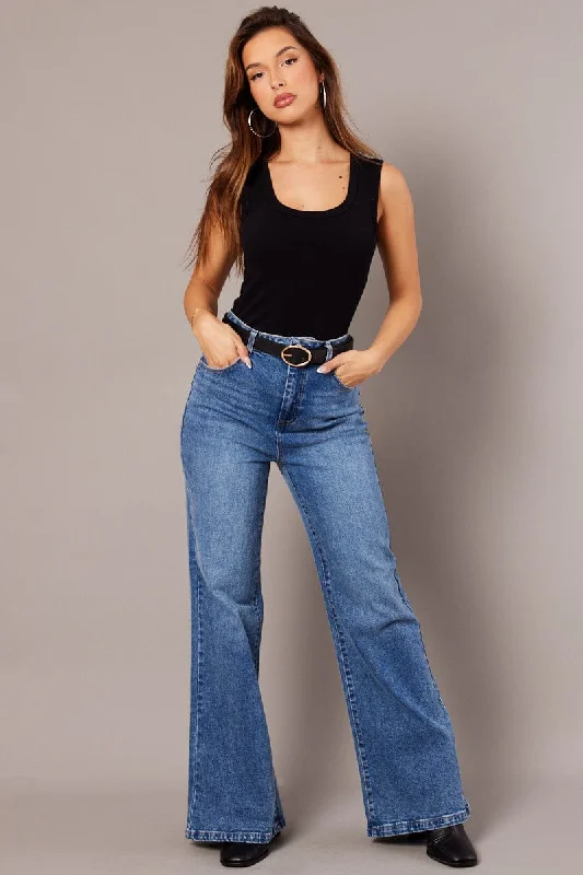 Denim Wide Leg Jean High Rise