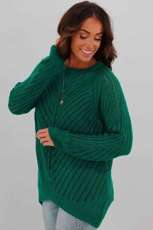 Gloss by Shine On Niamh Angle Crochet Sweater Teal