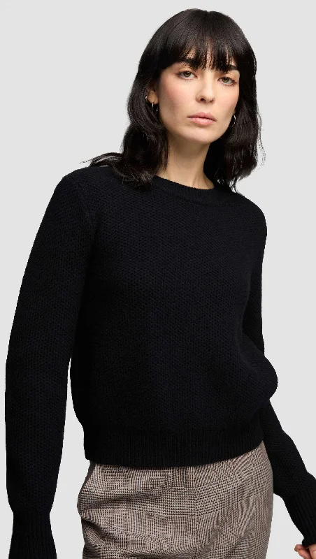 Shrunken Crewneck in Wool Cashmere | Black