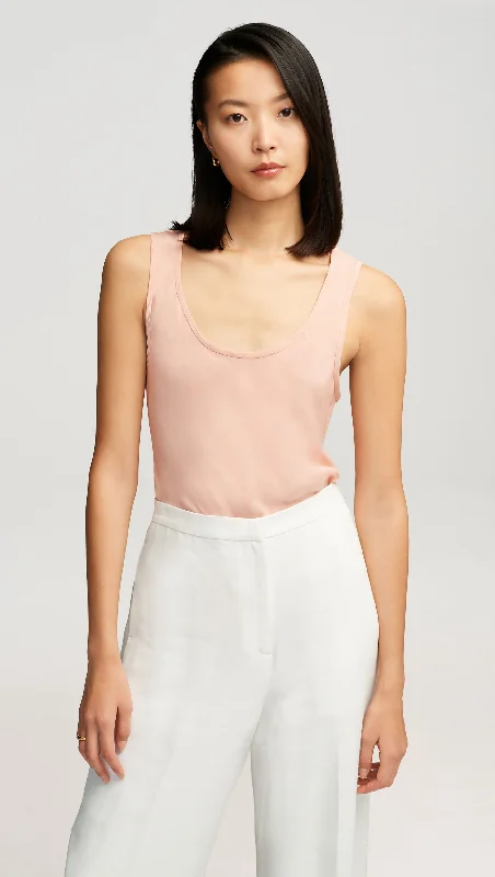 Tank in Matte-side Silk Charmeuse | Dusty Pink